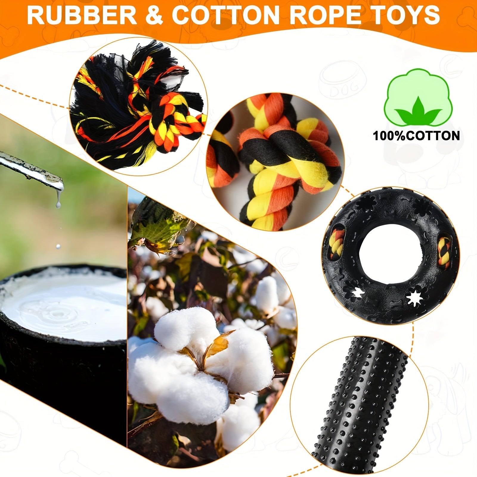 Dog Chew Toys for Small Breeds Rubber (6pcs)-1