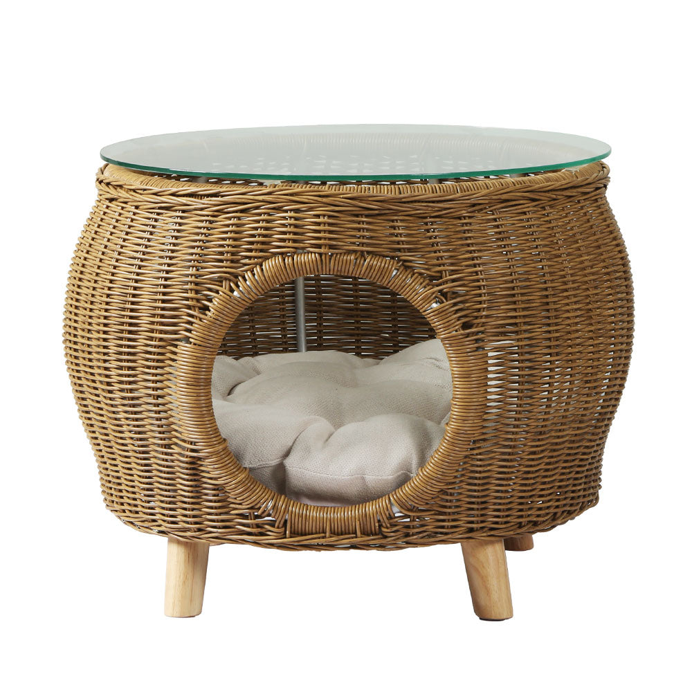 Pet Bed under Garden Coffee Side Table Wicker Aluminium Desk Outdoor Furniture-2