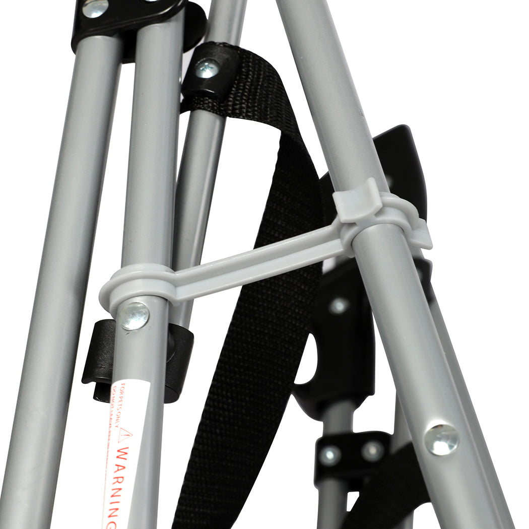 Pet Stroller Dog Cat Carrier Foldable Pink-4